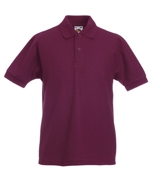 POLO PIQUE BAMBINO UNISEX ( FRUIT OF THE LOOM ) bordeaux